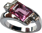 bague or blanc tourmaline et diamant